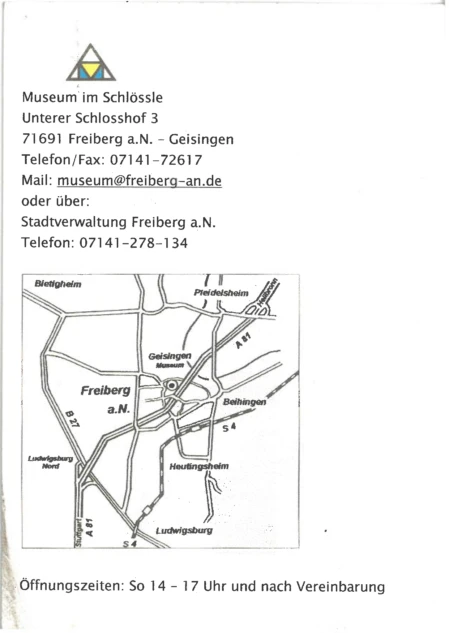 Flyer zur Ausstellung "vom Nest zum Korb" 2006 (Rückseite)