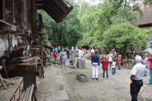 Blick in den Mühlenhof an einem Öffentlichkeitstag